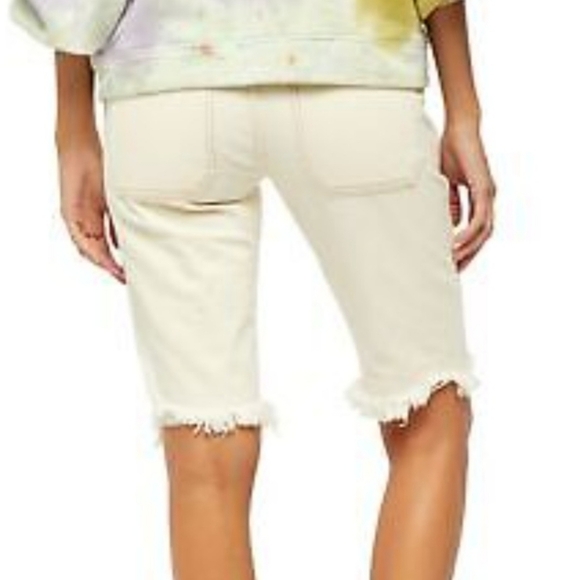 Free People Rebel Rouser Cutoff Shorts Cream - Picture 3 of 7